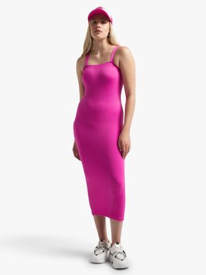 Women's Pink Square neck Dress