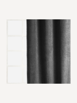 curtain charcoal chenille taped 265x250cm