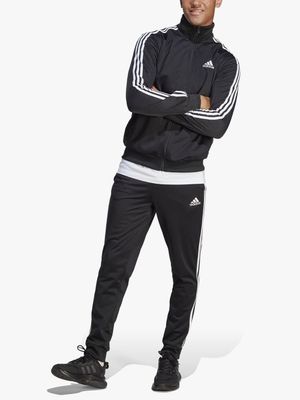 Men's adidas 3-stripes TRICOT Black/White TRACKSUIT