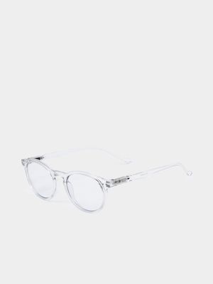 Men's Markham Round Blueblocker Clear Sunglasses