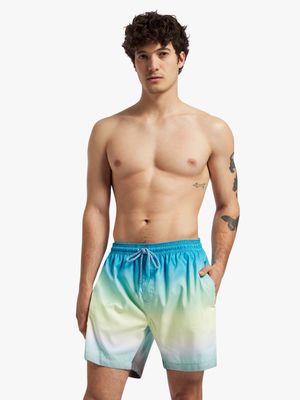 Men's Markham Ombre Aqua/Yellow/Black Swimshort