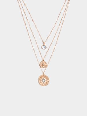 Multi Layer Filigree Pendant Necklace