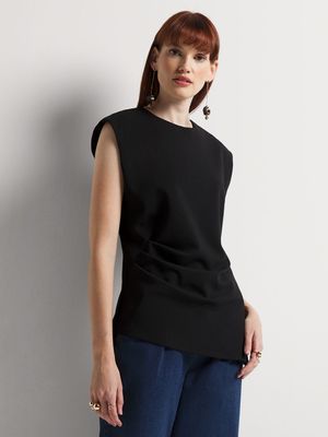 Pleated Scuba Crepe Top