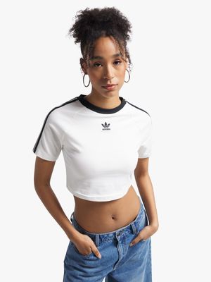 adidas Originals Women's 3-Stripe Baby White T-shirt