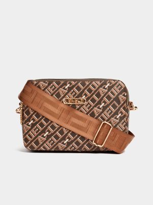 Luella Chain Print Double Zip Crossbody Bag