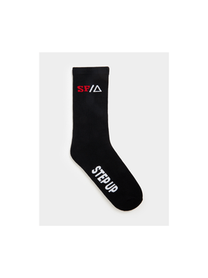 Sneaker Factory Branded Rib With Logo Black Sock