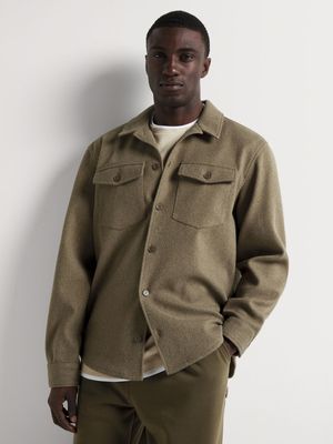 Men's Markham Melton Moss Green Overshirt