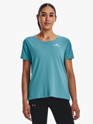 Women's Under Armour Rush Energy Short Sleeve Aqua Tee