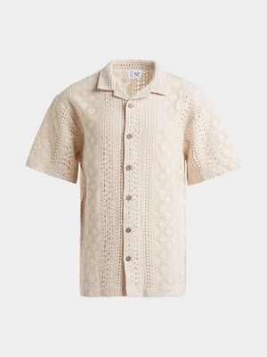 Boys Crochet Short Sleeve Shirt