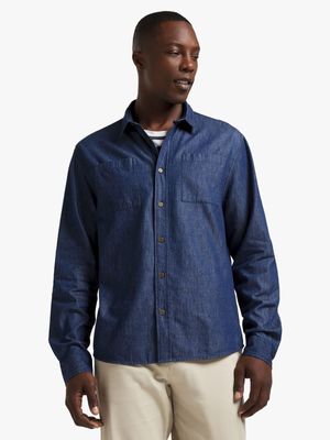 Men's Dark Wash Denim Shirt