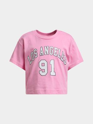 Jet Younger Girls Pink LA T-Shirt