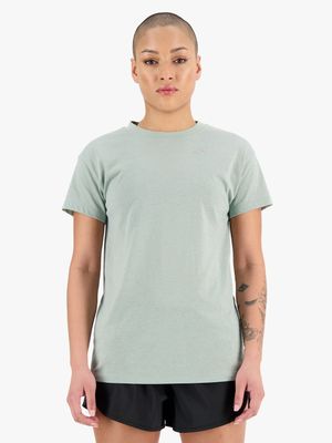 Womens New Balance Accelerate Short Sleeve Green Tee