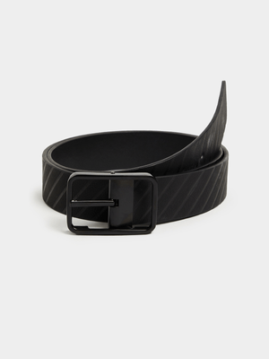 MKM Black Smooth Metal Loop Reversible Smart Belt