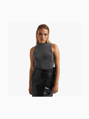 Lurex High Neck Vest