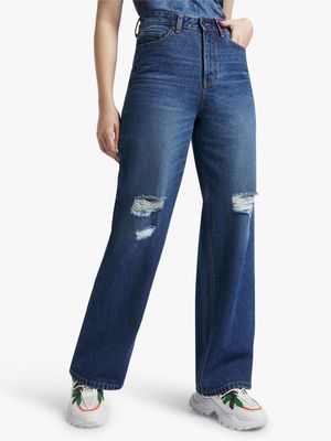 Women's Medium Wash Wide Leg jeans