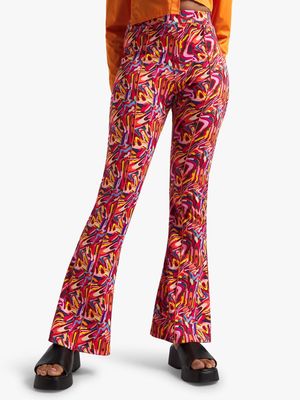 Women's Thula-Tu Orange Flared Pants