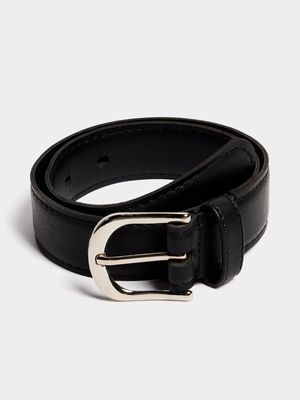 Jet Older Boys Square Buckle Black Accessory Belt