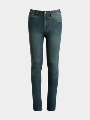 Older Boy's Blue Tinted Skinny Jeans