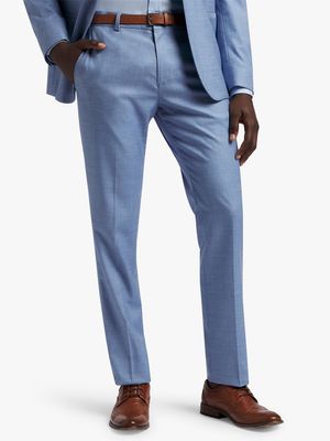 Men's Markham Slim Check Blue Trousers