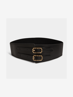 Double Buckle Elasticated Waist Belt