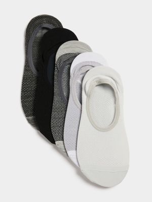 TS 5 Pack Mesh Invisible Grey/Black Socks