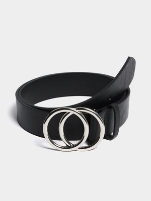 Jet Women's Silver Double O Buckle Belt