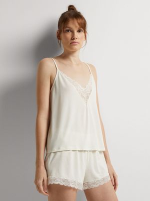 Lace Trim Knit Cami