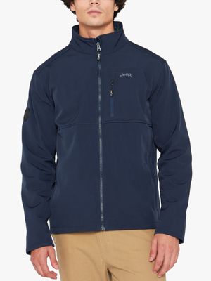 Men's Plus Jeep Navy Funnel Neck Soft Shell Jacket