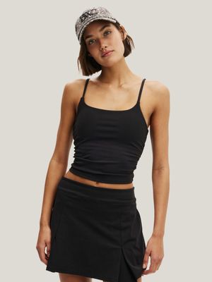 Women's Cotton On Black Ultra Soft Ruched Side Tank Top