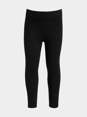 Older Girl's Black Fleece Leggings