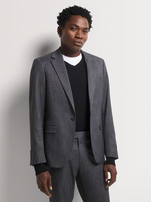 Men's Markham Skinny Textured Charcoal Grey Suit Jacket