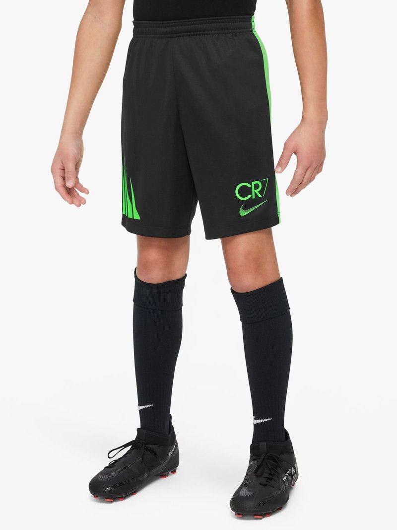 Boys Nike Dri Fit Academy23 CR7 Black Green Football Shorts Bash