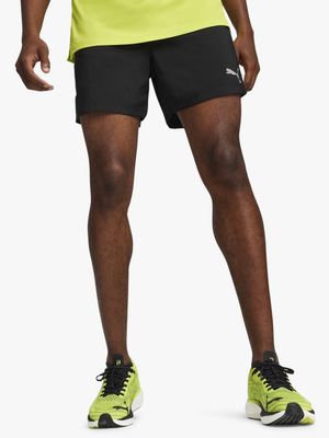 Mens Puma Run Favourite Velocity 5 Inch Black Shorts