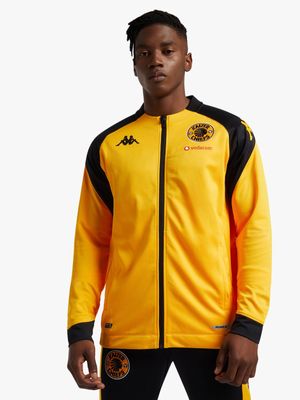 Mens Kappa Kaizer Chiefs Arun Pro 7 Yellow/Black Zip Jacket