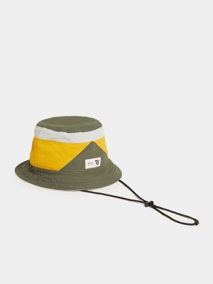 RJ Fatigue/Yellow Colour Block Panel Bucket Hat