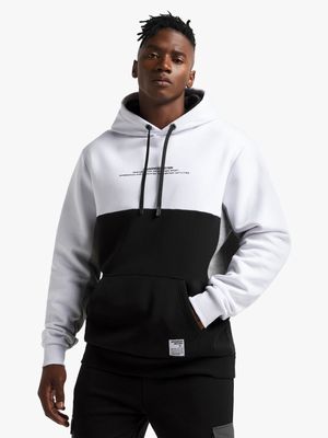 Mens TS Colourblock White/Black/Grey Melange Hoodie