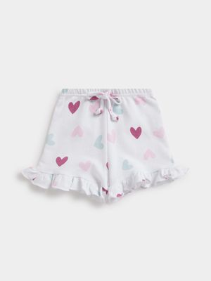 Jet Toddler Girls Multicolour Hearts Fleece Shorts