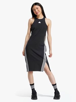 Womens adidas Future Icons 3 Stripes Black Dress