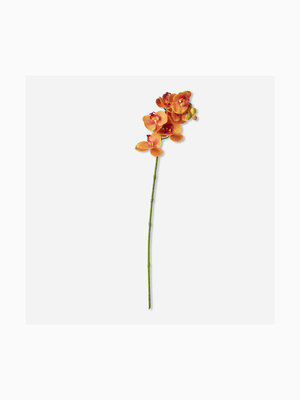 faux butterfly orchid stem orange 99cm