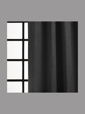 curtain block-out melange eyelet charcoal 135x223cm