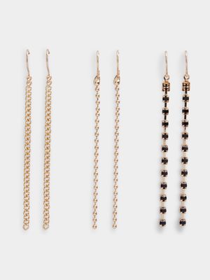 3 Pack Skinny Drop Earrings