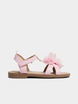 Older Girl's Pink Flower Sandals