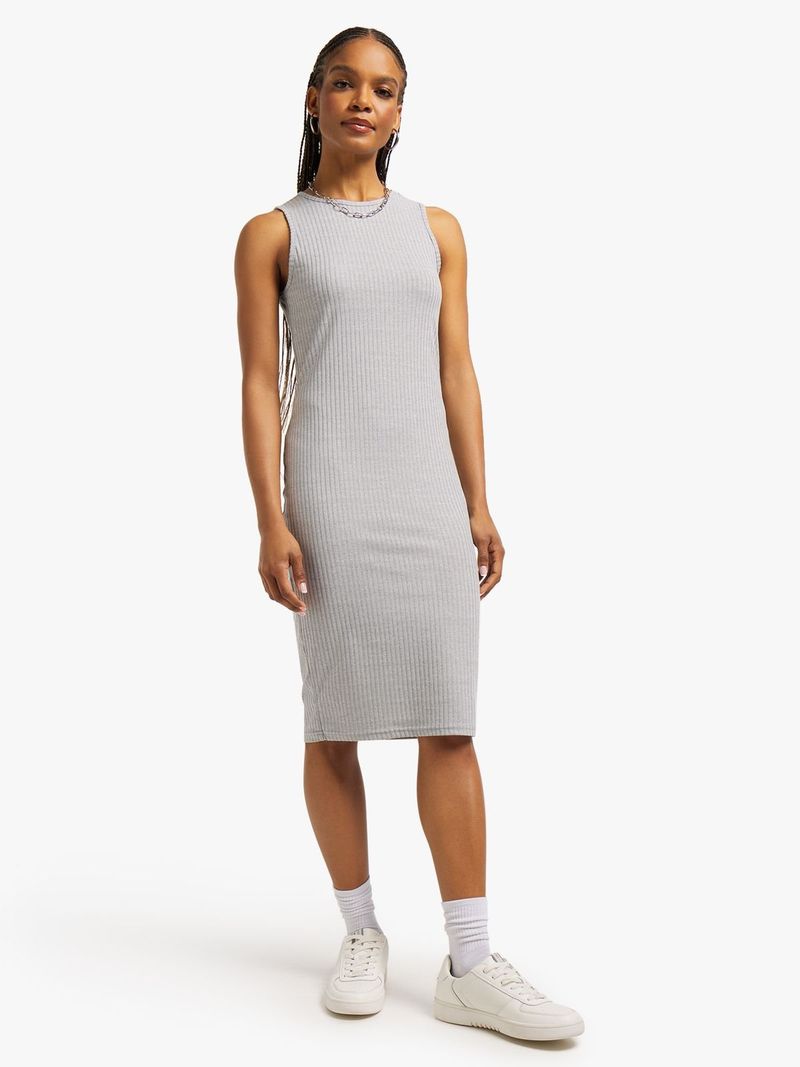 Jet Women s Grey Melange Rib Bodycon Dress Bash