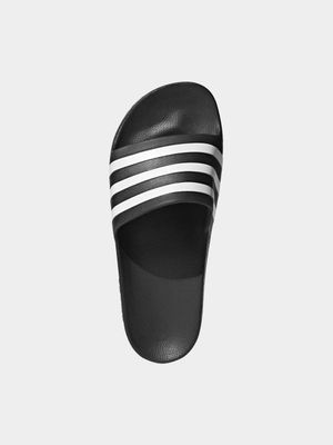 Men's adidas Adilette Aqua Black/White Slides