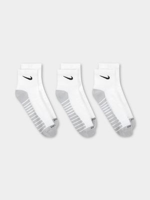 Nike Everyday Max Cushioned 3 Pack White Ankle Socks