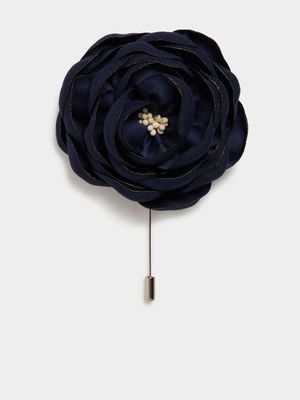 Men's Markham Camelia Navy Lapel Pin