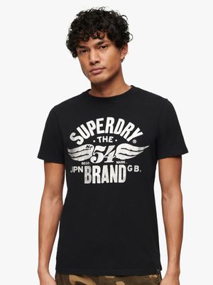 Men's Superdry Black Reworked Classics Graphic T-Shirt