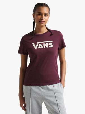 Women's Vans Drop V SS Crew Burgundy Tee