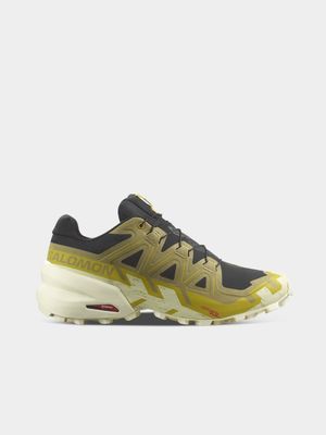 Mens Salomon Speedcross 6 Black/Green/Yellow Trail Running Shoes