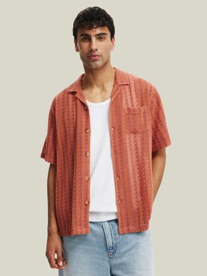 Men's Cotton On Orange Palma Short Sleeve Shirt